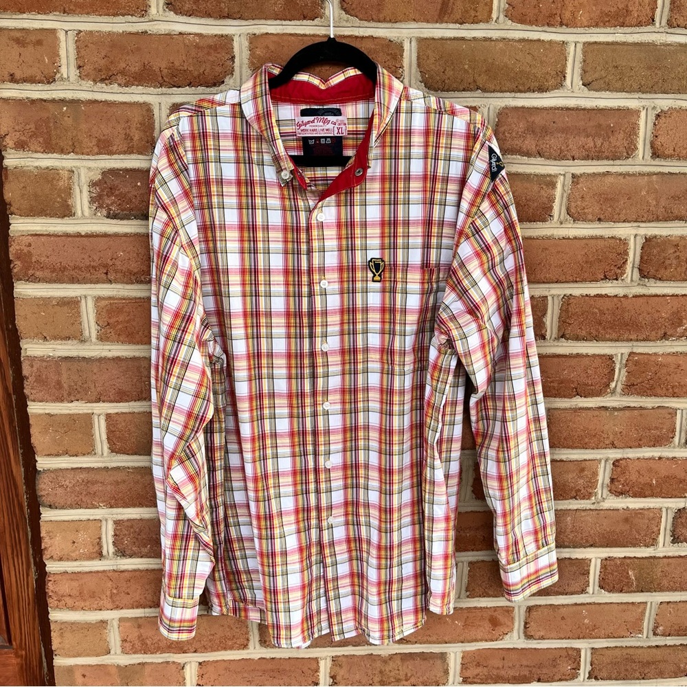 Gilyard Mfg co vintage plaid button down shirt. XL. Utility vibe